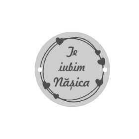 E0409 G Link din argint Te iubim Nasica 16.5mm 0.33mm