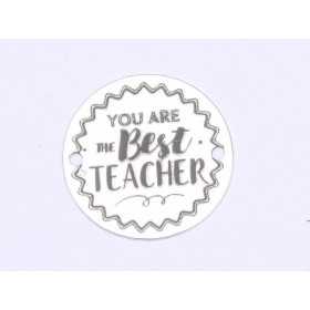 E0406 G Link din argint You are the best teacher 14x18mm 0.4mm