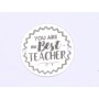 E0406 G Link din argint You are the best teacher 14x18mm 0.4mm