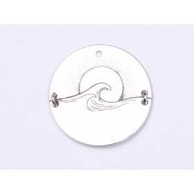 E0066 G Charm din argint soare si valuri 22mm 0.4mm