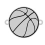 E0473 G Link din argint 925 minge de basketball 16.5x20mm 0.4mm