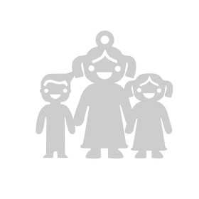 E0489 N Pandant din argint familie mama cu baiat si fetita 20x18mm 0.6mm