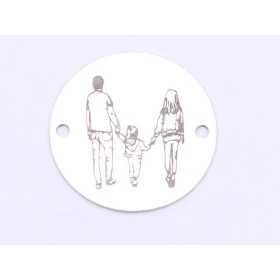 E0497 GS Link din argint de familie cu fetira 16.5mm 0.33mm 1 buc