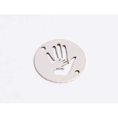 E0505-N-Link rotund argint 925 Hand in Hand 1 buc