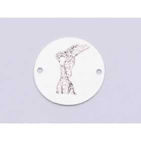 E0510-N-Link rotund argint 925 Baby Giraffe&Mom 1 buc