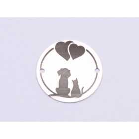 E0511-N-Link rotund argint 925 Caine si pisica v1 1 buc