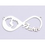 Infinit decupat din argint cu 1 nume si inimioare decupate cca 16x38mm
