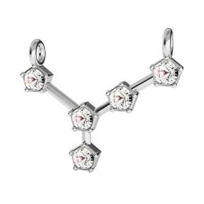 G0337-Link zodiac Rac 925 cu cristale Swarovski-1 buc