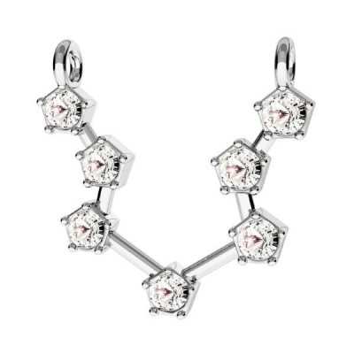 G0405-Link zodiac Varsator 925 cu cristale Swarovski-1 buc