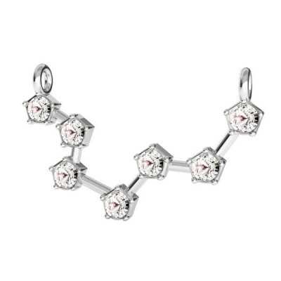 G0410-Link zodiac Pesti 925 cu cristale Swarovski-1 buc