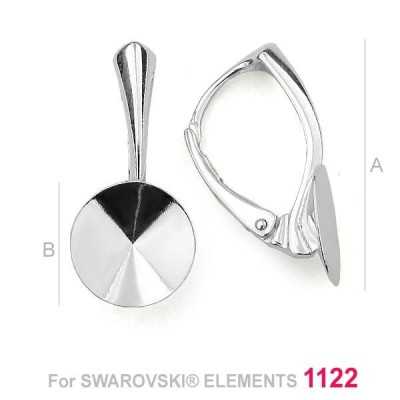Leverback Swarovski Rivoli SS47 11mm
