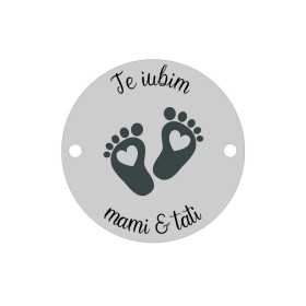 E0532 GS Link din argint 925 te iubim mami si tati 16.5mm 0.33mm 1 buc