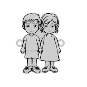 E0541 G Link fetita si baiat 20x15mm 0.5mm 1 buc