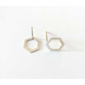 E0562 N Cercel din argint 925 hexagon 11x9mm 0.5mm