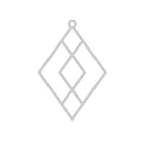 E0564 N Pandant/charm cercei romburi 30x20mm 0.5mm 1 buc