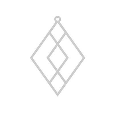 E0564 N Pandant/charm cercei romburi 30x20mm 0.5mm 1 buc