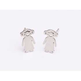 F0044-Tija cercel fetita argint 925 12x7 mm- 1 buc