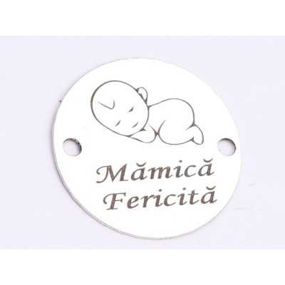 E0579 G Link din argint 925 Mamica fericita 14mm 0.33mm 1 buc