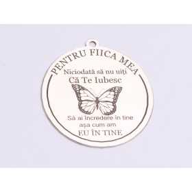 E0584-G- Pandant Pentru fiica mea 23x25mm, 0.5mm 1 buc