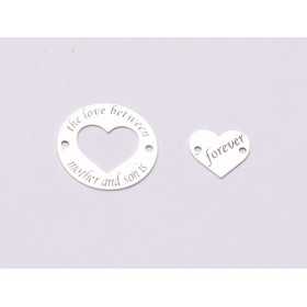 E0586-G-Set banut/inima "Mother`s Love" Ag 925 diametru16.5mm / grosime 0.33 mm-1 set E0586-G-Set banut/inima "Mother`s Love" Ag 925 diametru16.5mm / grosime 0.33 mm