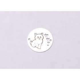 E0591 G Link argint 925 Pisica Aristocrata si inimioare decupate 16.5mm 0.33mm