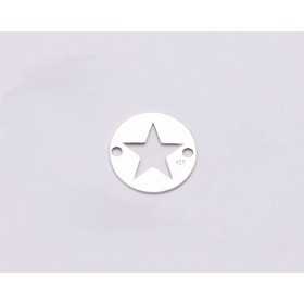 E0594-Link banut argint decupat cu stea 10mm 0.33mm 1buc