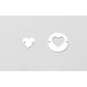 E0597-Link argint 925 cu inima decupata in interior 14mm 0.5mm