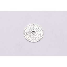 E0598-Pandant argint 925 Zodii 14mm 0.5mm grosime