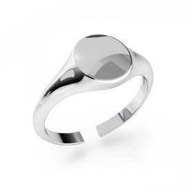 G2058-Inel reglabil argint pentru gravura cu platou rotund- 1 buc