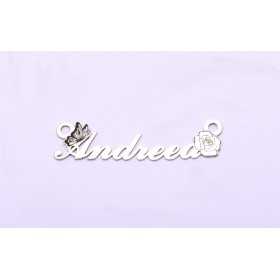 Nume din argint decupate in 2-3 zile FONT VERSIUNEA 14 cu fluture si floare