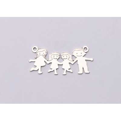 E0606-G-Link familie (parinti si doua fetite) -28x13x0.6 mm-1 buc