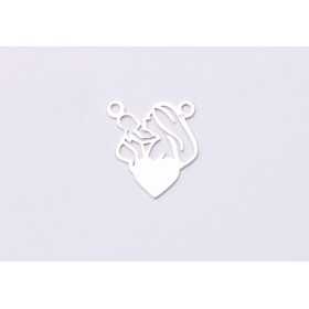  E0608 N Link din argint 925 mama cu bebe 17x15mm 0.5mm