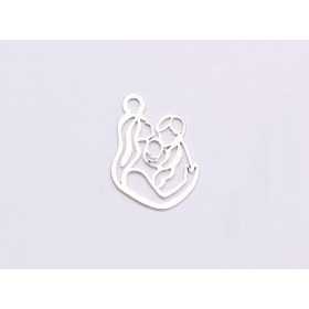  E0611 N Charm din argint 925 mama cu bebe si copil 20x15mm 0.5mm