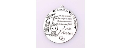 Bănuți argint botez fetițe – Modele delicate personalizate | simoshop