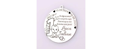 Bănuți argint botez băieți – Personalizați cu nume și dată | simoshop