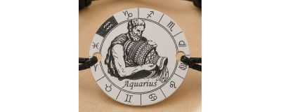 Brățări cu zodii din argint 925, șnur reglabil | SimoShop