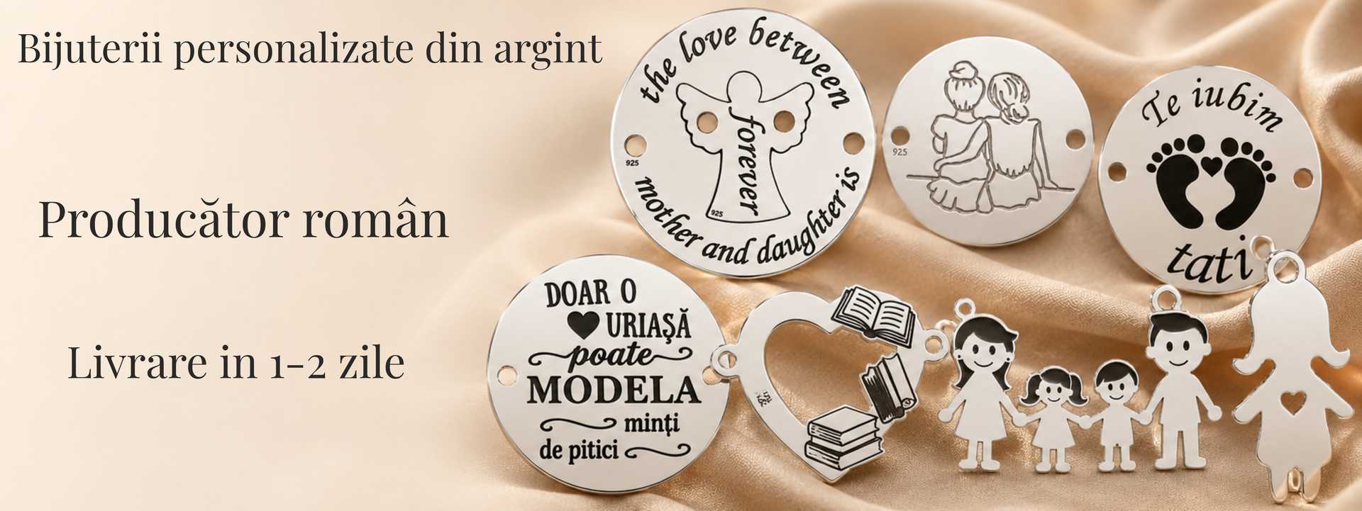 Bijuterii personalizate din argint gravura laser pe argint