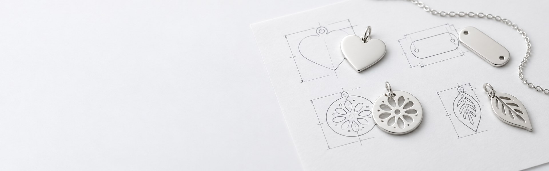 Piese din argint 925 tăiate cu laserul după desenul tău